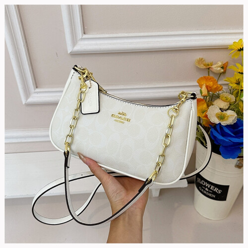 (White) Vintage C-print armpit bag