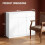 Sideboard, Kitchen Storage Cabinet with 3 Doors & 2 Drawer, White 6