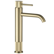Bathroom Faucet Rea Lungo Stripe Brush Gold