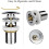 Pop Up Automatic Push Open Drain for Sink Chrome Copper, Solid Brass Bounce Core Quick Seal with Double Sealing Washer, Standard Thread 2
