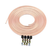 Copper Nickel Brake Hose Spool and Mounting Kit, 3/16 OD 25 ft Roll for Custom Brake Lines, Easy to Use, Great Value, Compact Design