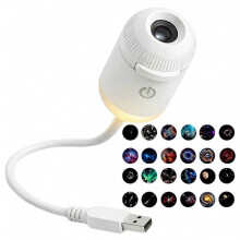 2-in-1 Galaxy Projector Nachtlampje, USB Sterrenhemel Nachtlampje Projector voor Slaapkamer, Mini LED Plafond-/Wandprojectielamp met 36