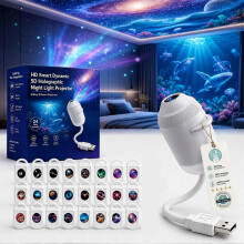 Verbesserter HD-Sternenprojektor zum einfachen Einstecken und Loslegen mit 24 Filmen, 2-in-1 Galaxy Star, Weihnachtsgeschenk 2026 für K