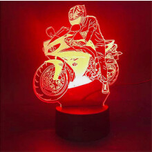 3D motocykel auto nočné svetlo stolný stôl optická ilúzia led lampy 7 farebne meniace sa svetlá LED stolná lampa vianočný domáci láska