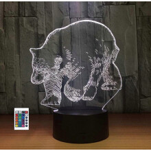 Kreative 3D-Eisbär-Nachtlichtlampe mit Fernbedienung und 16 Farben – Acryl-LED-Tischlampe/Nachttischlampe – Kinderzimmer-Deko – Weihnac