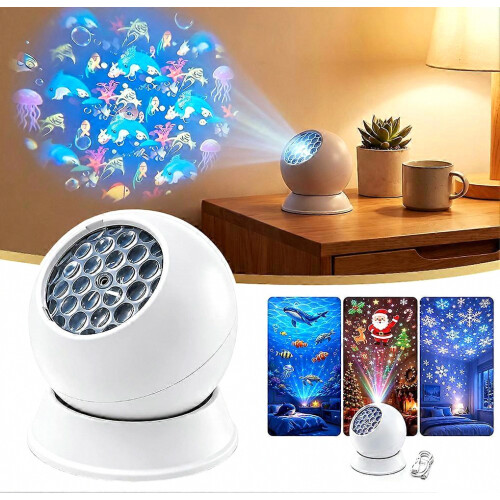 Projecteur océan pour décoration de chambre, base de projection multi-angles, cadeau de Noël 2