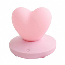 Nachtlampje, hartvormig, creatief, oplaadbaar, voor kinderkamer (roze)