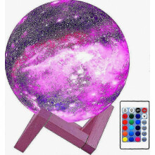 3D-Mondlampe, Kinder-Nachtlicht, Galaxienlampe, 16 LED-Farben, mit wiederaufladbarer Touch-Fernbedienung