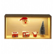 Kerstnachtlampje, LED-kerstman, decoraties, presentatiestandaard, mini-kerstboomdecoratiestandaard C