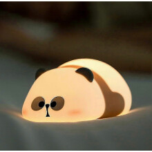 Niedliches Panda-LED-Nachtlicht, wiederaufladbare Cartoon-Silikon-Schlafzimmerlampe, Nachttischlampe mit Touch-Sensor und Timer – das p