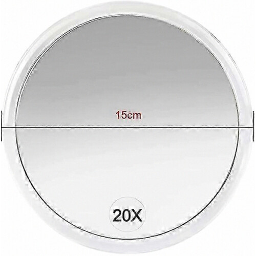 20X magnifying mirror with suction cups (15 cm round) - Perfect fo 2
