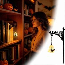 Halloween Roztomilý duch Držiaci Knihu Mini Závesný Lampion, Jemná Žiara Študovňa Čitateľský Kutik Ambientné Svetlo Darček 1/2/3KS