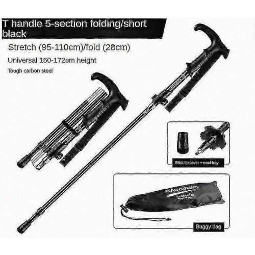 Senior trekking poles with quick lock system and collapsible design