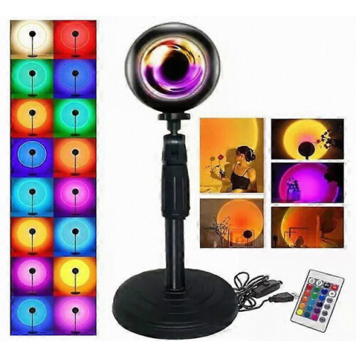 Lampada Sunset - Illuminazione d'atmosfera con telecomando, colore nero