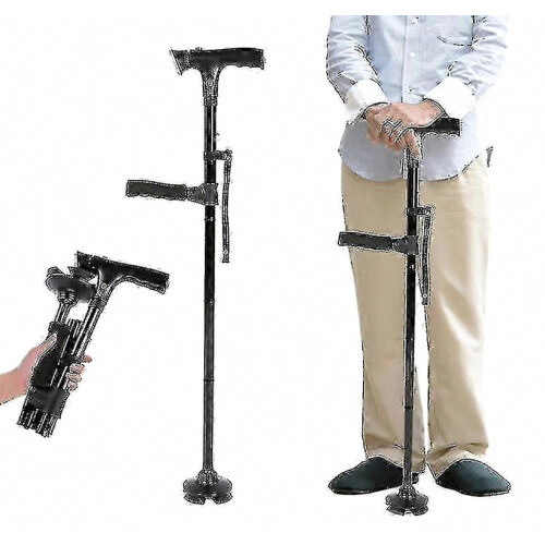 folding walking cane for elderly with led and alarm