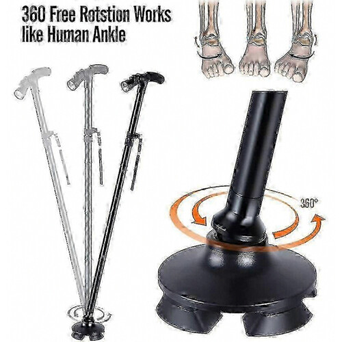 LED Walking Stick for Seniors, Adjustable Handle Foldable Light-Up Cane 2