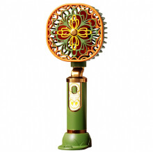 Tragbarer, wiederaufladbarer Mini-Ventilator im Vintage-Blumenmuster – ideal zum Schminken, Reisen und für Sommerveranstaltungen – leis