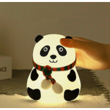 Schattig panda-nachtlampje voor kinderen, LED-nachtlampje met 7 kleuren, schattig kawaii-nachtlampje, oogvriendelijk lampje, USB-oplaad