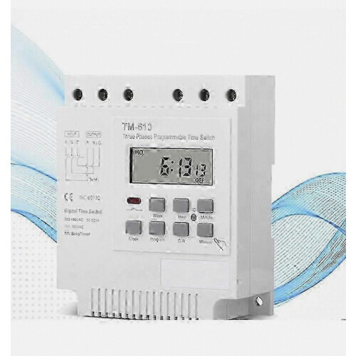 3 Phase 380V 415V Programmable Timer Switch with Backlight - Digital Display 1