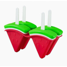 Watermeloen ijslollyvormen van silicagel met 4 vakjes, creatieve keuken- en restaurantbenodigdheden, siliconen vorm voor watermeloenijs