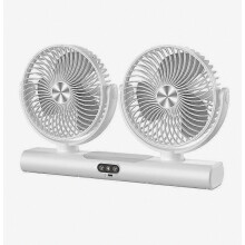 Doppelventilator mit 3 Geschwindigkeitsstufen, 360/180-Drehung, leise, für Büro, Auto und Außenbereich