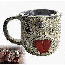 Mug humoristique avec langue tirée, tasse à café ou à thé expressive