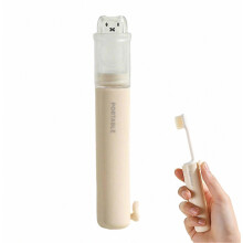 Cepillo de dientes plegable y portátil con cabezal de gato, 2 cabezales reemplazables, ideal para viajes e higiene.