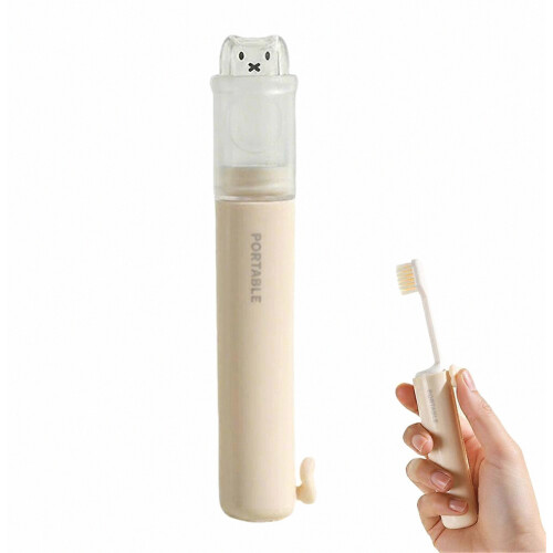 Foldable Portable Toothbrush Cat Head Replaceable 2 Heads Travel Hygiene