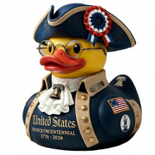 Canard commémoratif du 250e anniversaire de l'indépendance américaine, figurine de canard militaire patriotique, canard vétéran en rési