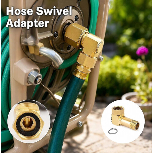 Garden Hose Adapter - Easy Corner Access Swivel Design Leak Resistant 2