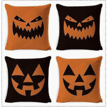 Coussins d'Halloween, housses de coussin citrouille avec visage souriant, décoration intérieure