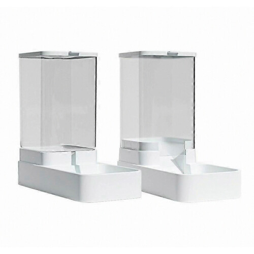 Automatic Pet Feeder and Waterer - Gravity Feed Water Dispenser for Cats Dogs