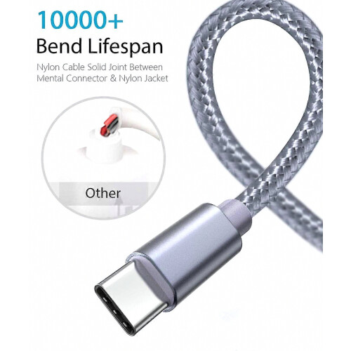 USB-Typ-C-Ladekabel (3 m), USB-C-Ladekabel mit Nylongeflecht für Samsung 2
