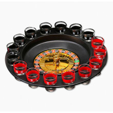 Juego de beber tipo ruleta con vasos de chupito, incluye 16 vasos de chupito. Juego para fiestas de adultos.