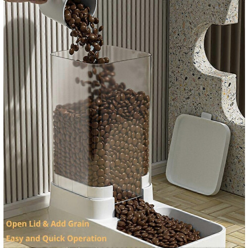 Automatic Pet Feeder and Waterer - Gravity Feed Water Dispenser for Cats Dogs 2