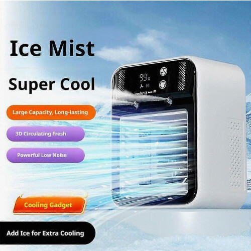 USB Desktop Misting Fan Rechargeable Cooling Adjustable Wind Space Saving 1