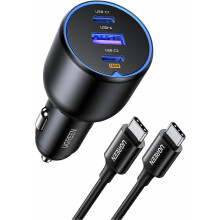 Luchtaire Gluaisteáin USB C 130W, Oiriúntóir Luchtaire Gluaisteáin PD 100W +PD 30W Cineál C Comhoiriúnach