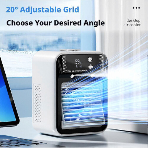 USB Desktop Misting Fan Rechargeable Cooling Adjustable Wind Space Saving 2