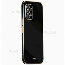 XINLI Schutzhülle für Samsung Galaxy A52s 5G/Galaxy A52 4G/5G mit präziser Linsenaussparung und galvanisiertem Goldranddesign