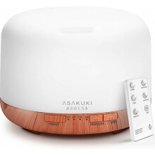 Diffuseur d'huiles essentielles 500 ml, humidificateur d'aromathérapie ultrasonique avec télécommande