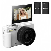 WD08 3.0 Inch HD Flip Screen Digitale Camera 5K Videorecorder met 32GB Kaart + Kaartlezer (Dubbele Batterij)