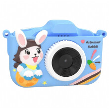 Cámara digital T6S con diseño de conejo de dibujos animados para niños, pantalla IPS de 2 pulgadas, grabadora de vídeo HD de doble lent