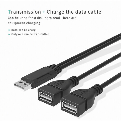 USB 2.0 Hub 1 Stecker auf 2 Buchsen Splitter-Datenübertragungskabel 1