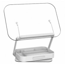 R22H Adjustable Rotating Laptop Tablet Book Holder Stand Foldable Reading Bracket with Bottom Storage Box