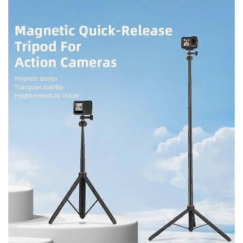 FLYMILE 163cm Magnetic Tripod Quick Release Extended Pole for Action Cameras 1