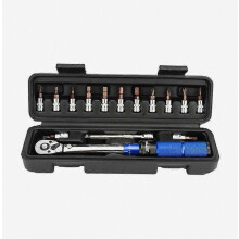 15-teiliges 1/4"-Antriebs-Steckschlüssel-Ratschenschlüssel-Set, 2-24 Nm einstellbares Reparaturwerkzeug