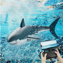 Requin bionique télécommandé 4DRC S6 avec jet d'eau électrique et 1 batterie (sans objectif de caméra)