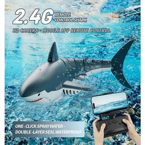 Requin bionique télécommandé 4DRC S6 avec jet d'eau électrique et 1 batterie (sans objectif de caméra) 1