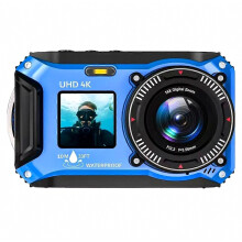 VP006 10 m wasserdichte Kamera mit 1 Akku 4K UHD 56MP 2,8 + 1,4 Zoll Dual-Bildschirm Unterwasser-Digitalkamera