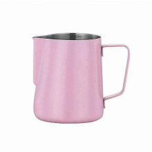 HomePink 600ml melkschuimkan, roestvrij staal, multifunctioneel ontwerp met spitse opening voor latte art, barista-tool voor